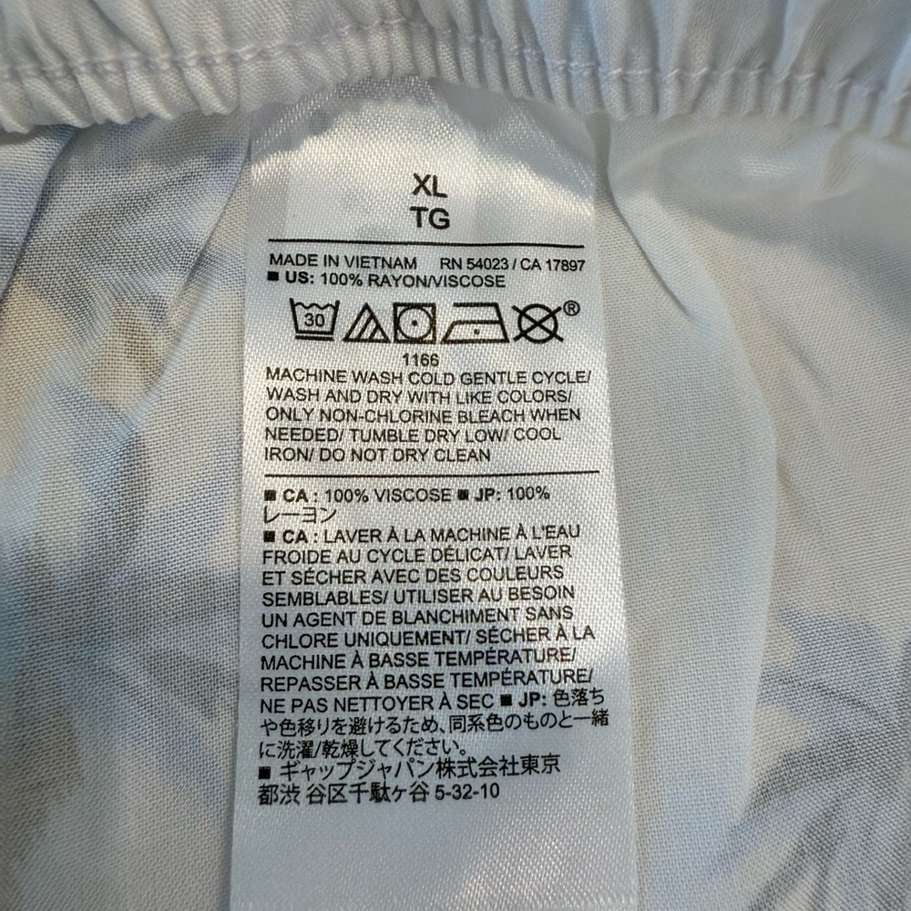 Banana Republic Factory tropical pajama Pants White & Blue Palm Tree Print SZ XL - Picture 8 of 14